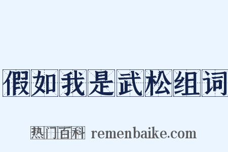 假如我是武松组词是什么意思的图片